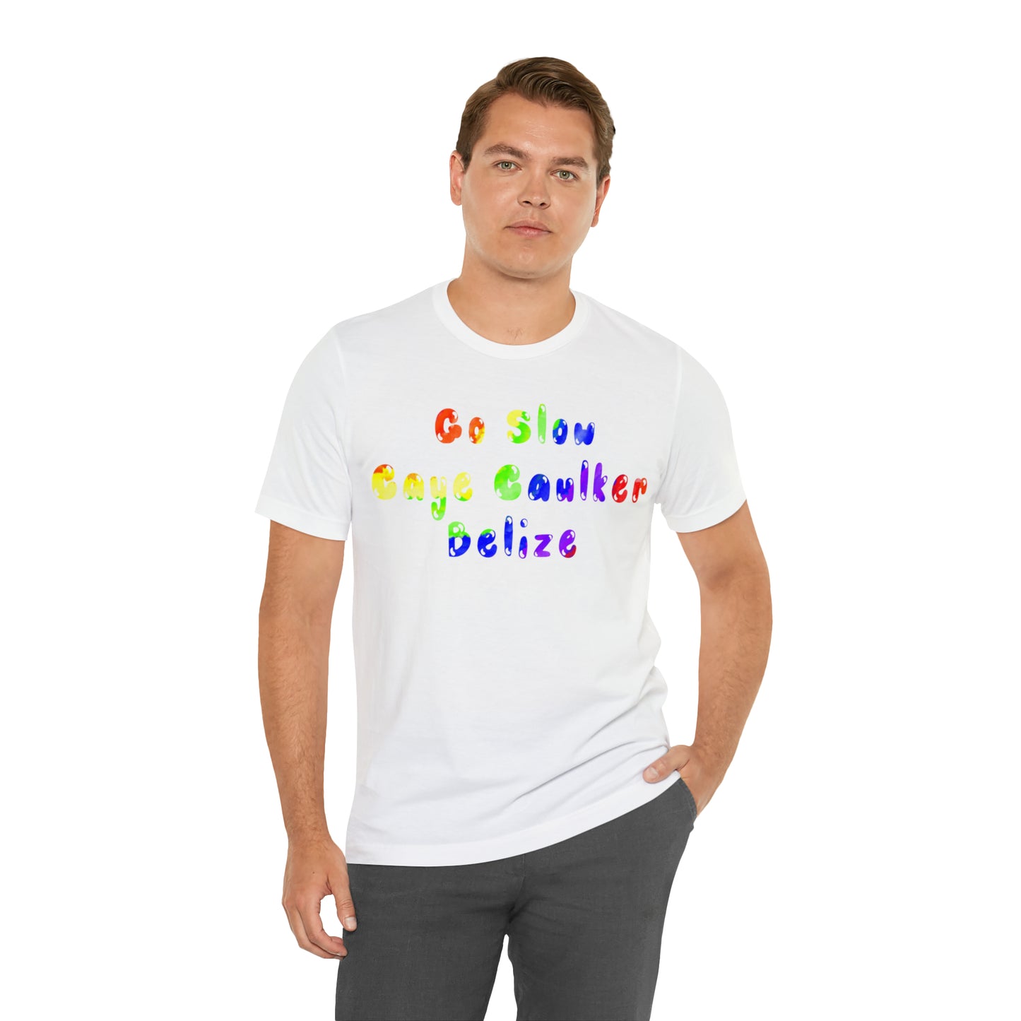 Go Slow Rainbow Unisex Jersey Short Sleeve Tee