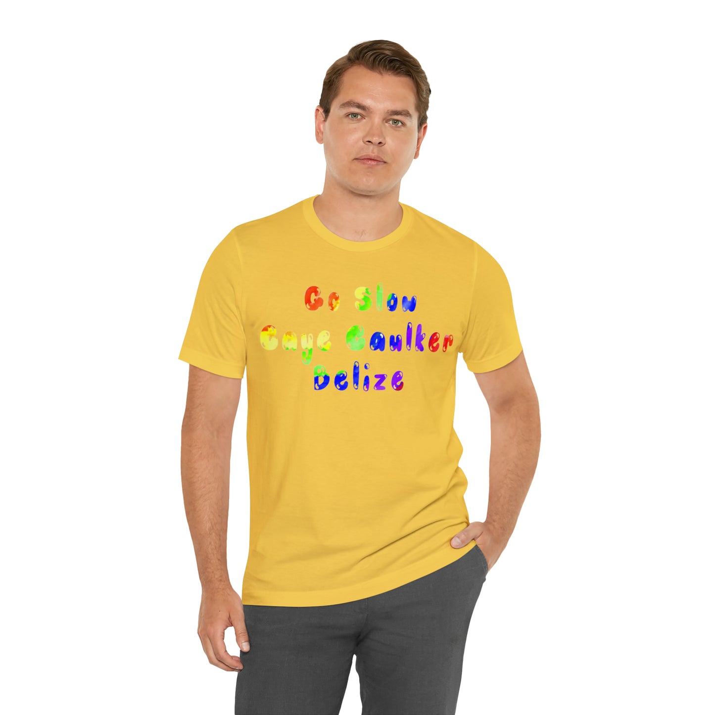 Go Slow Rainbow Unisex Jersey Short Sleeve Tee