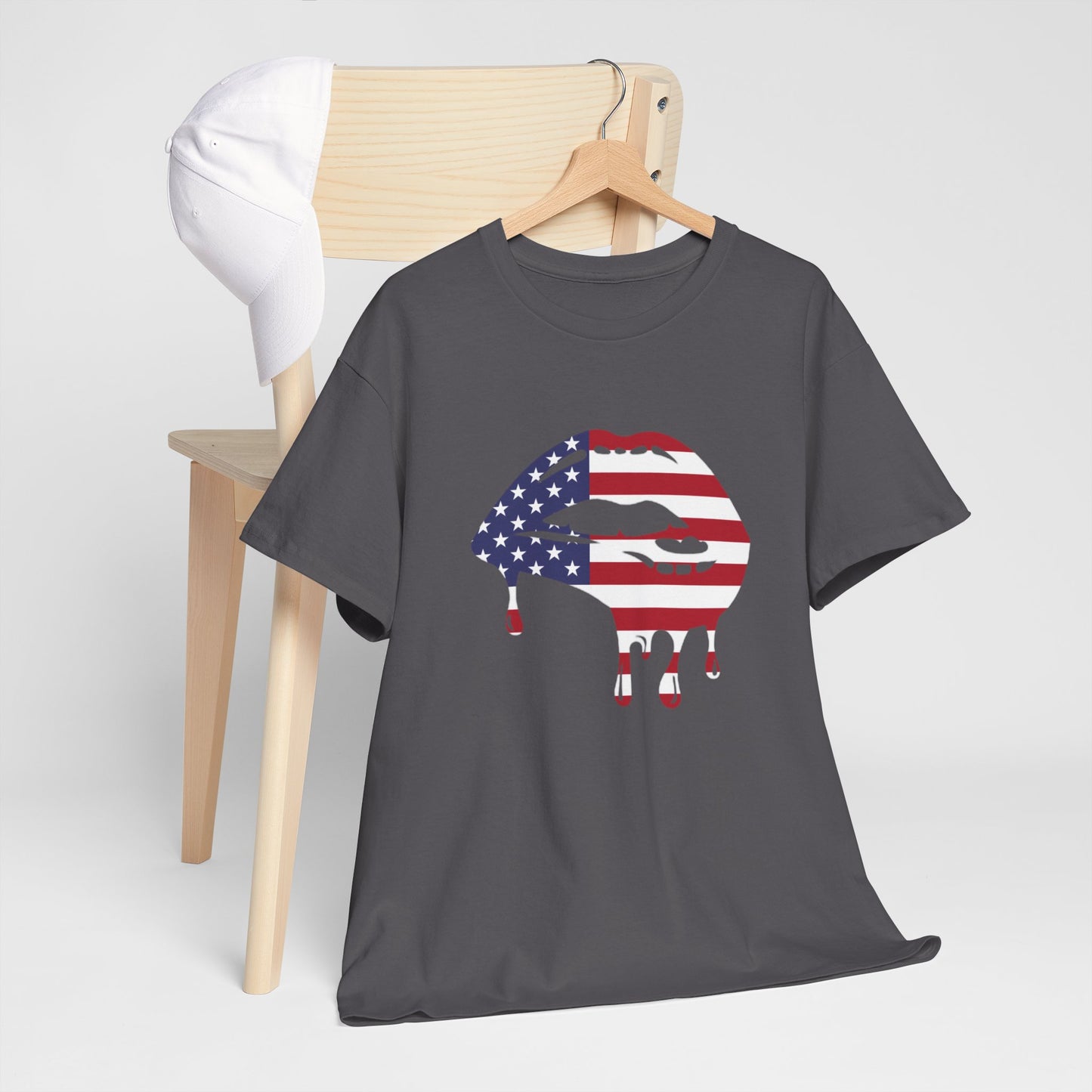 Patriotic Lips Unisex Heavy Cotton Tee