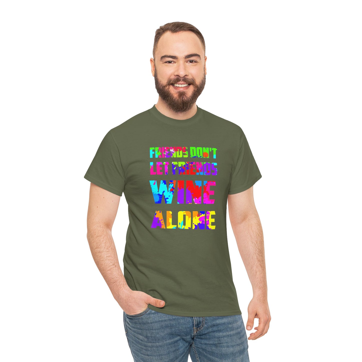 Wine Alone Unisex Heavy Cotton Tee