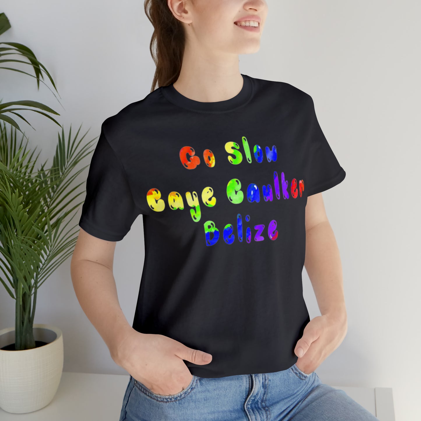 Go Slow Rainbow Unisex Jersey Short Sleeve Tee