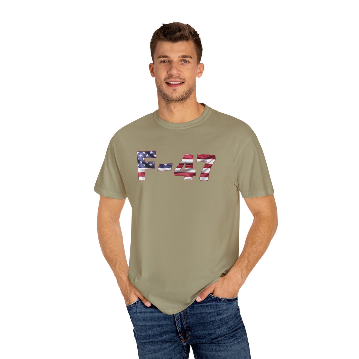 F-47 American Flag Unisex Garment-Dyed T-Shirt