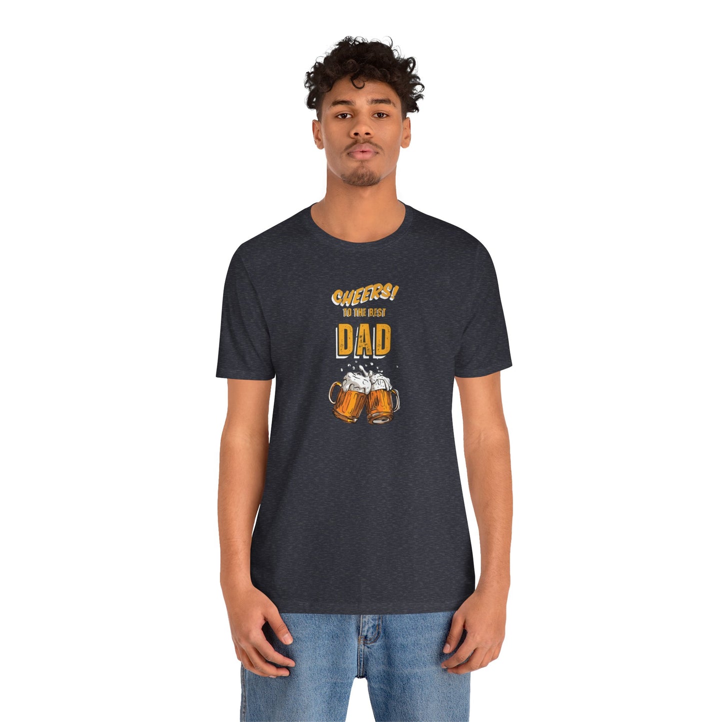 Cheers to the Best Dad Unisex Jersey Short Sleeve Tee
