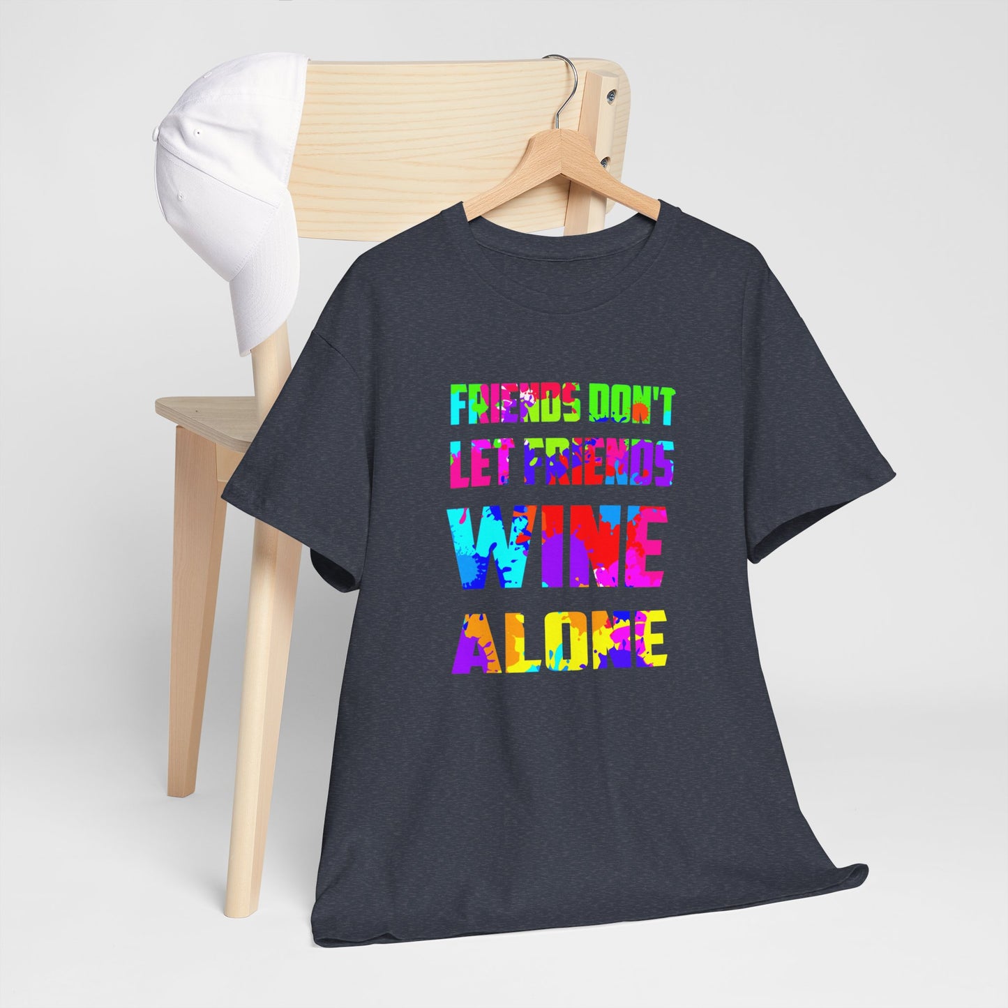 Wine Alone Unisex Heavy Cotton Tee