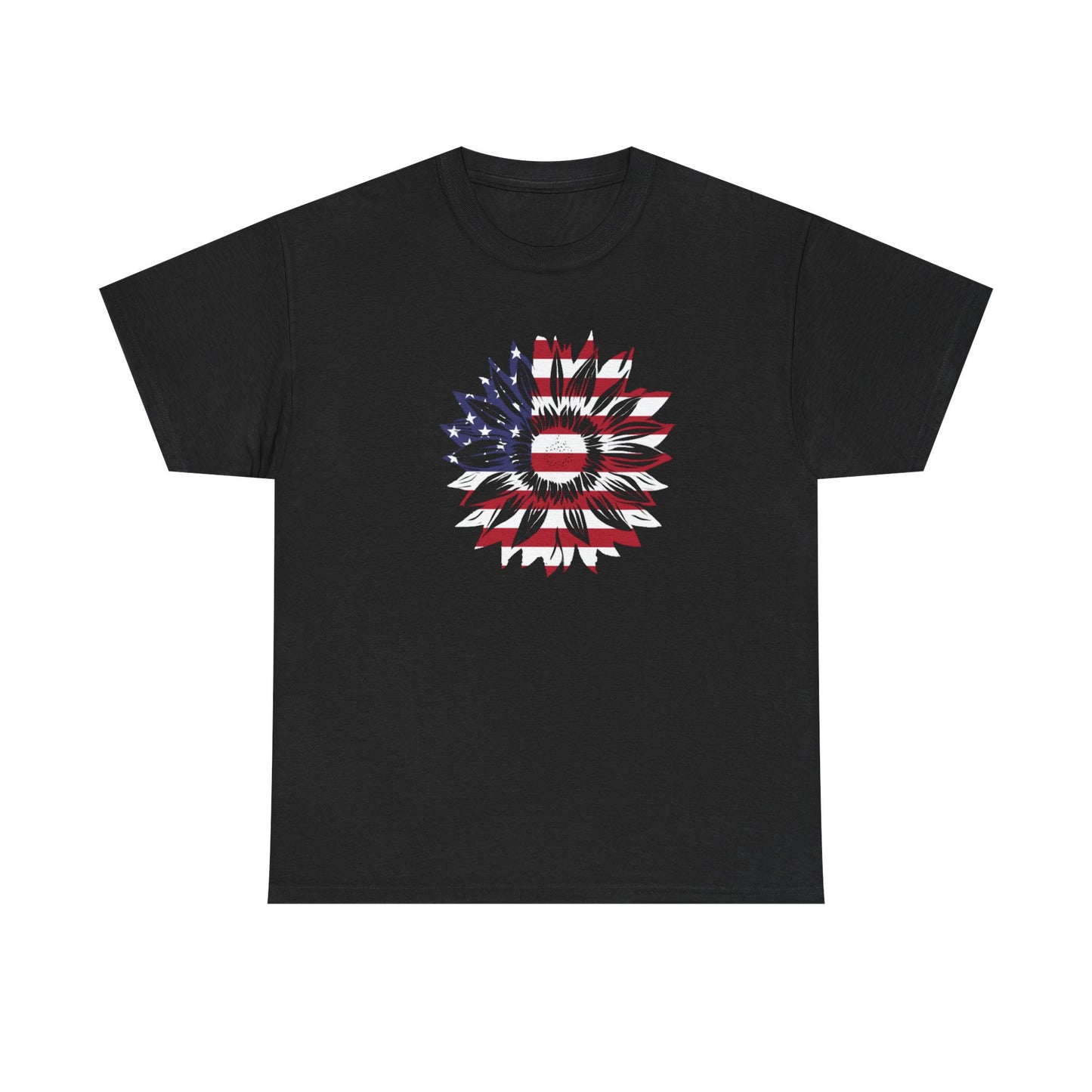 Patriotic Sunflower Unisex Heavy Cotton Tee