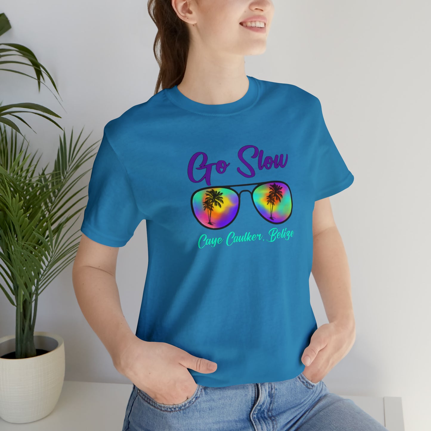 Unisex  Go Slow Purple Short Sleeve Tee