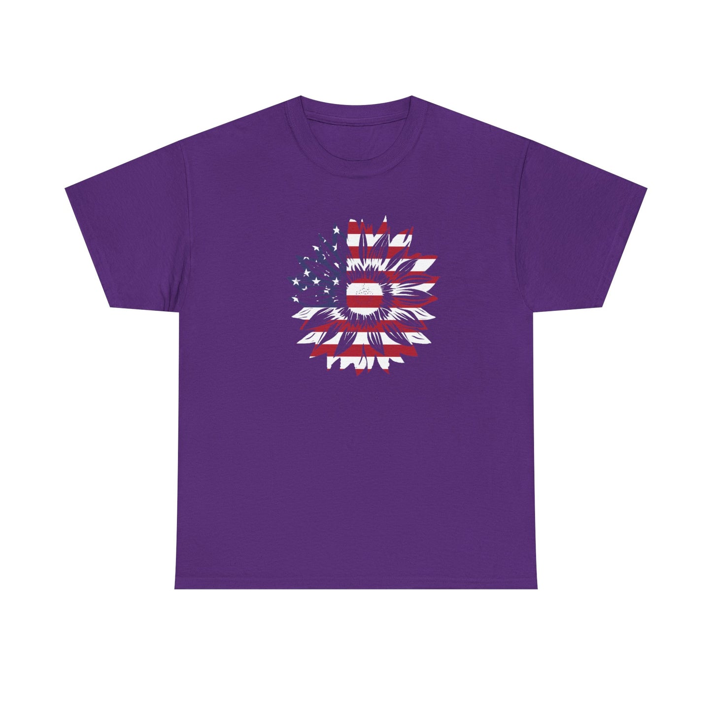 Patriotic Sunflower Unisex Heavy Cotton Tee