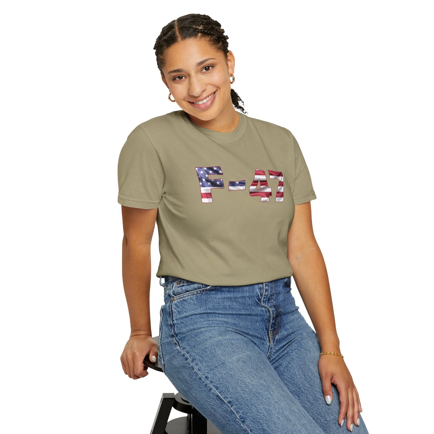 F-47 American Flag Unisex Garment-Dyed T-Shirt