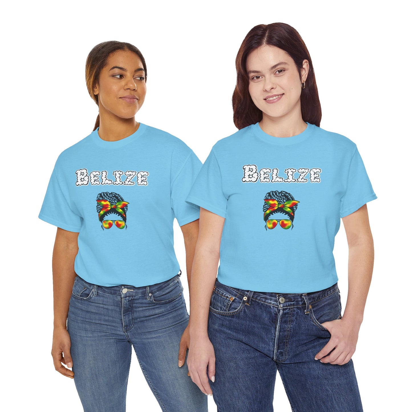 Belize Smoke Messy Bun Unisex Heavy Cotton Tee