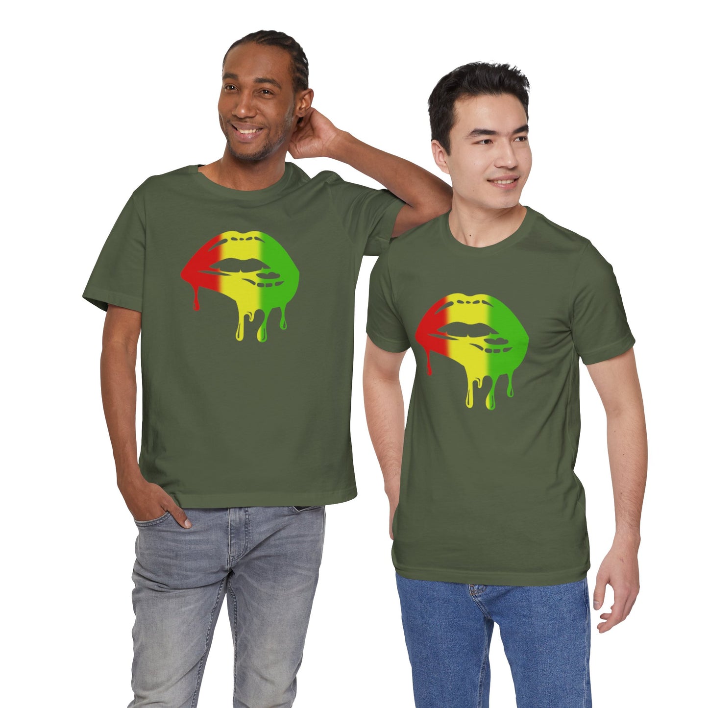 Rasta Lips Unisex Jersey Short Sleeve Tee