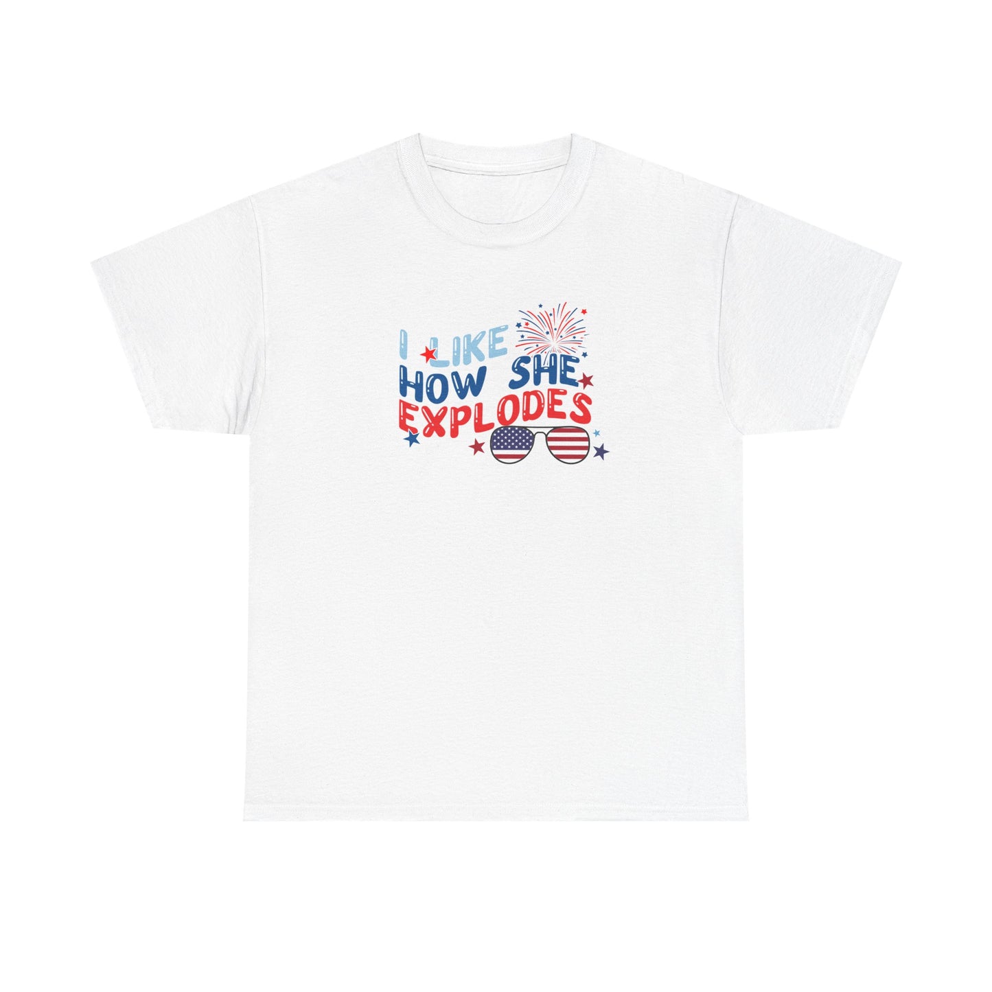 Exploding 4th of July Unisex Heavy Cotton Tee