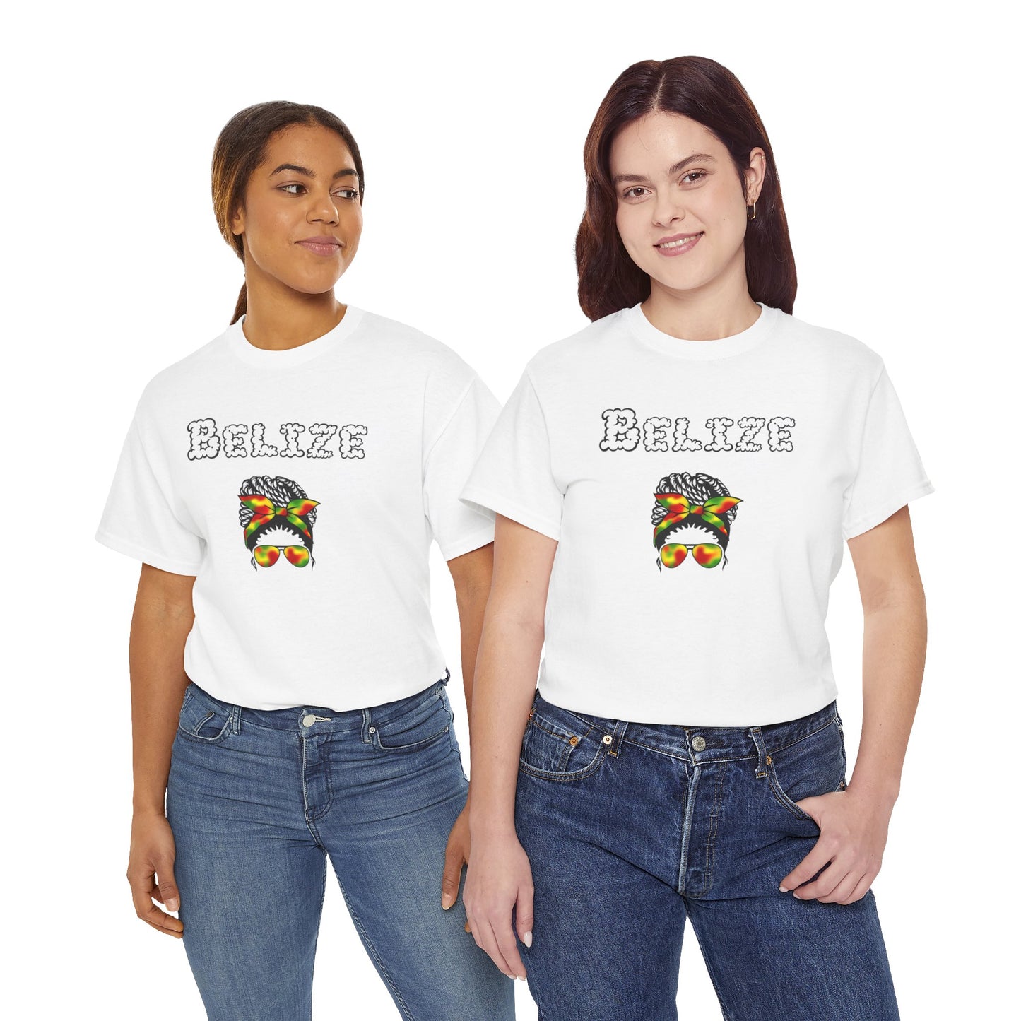 Belize Smoke Messy Bun Unisex Heavy Cotton Tee