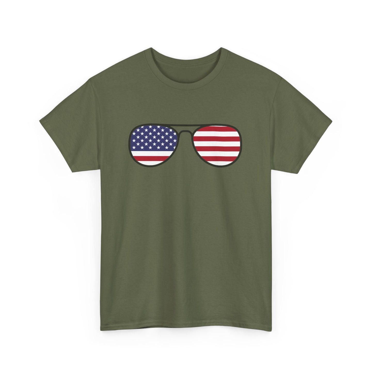 Patriotic Sunglasses Unisex Heavy Cotton Tee