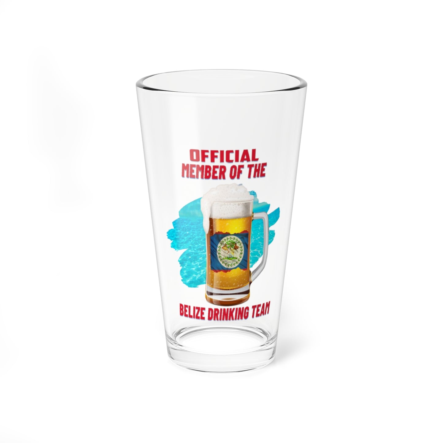 Belize Drinking team Mixing Glass, 16oz