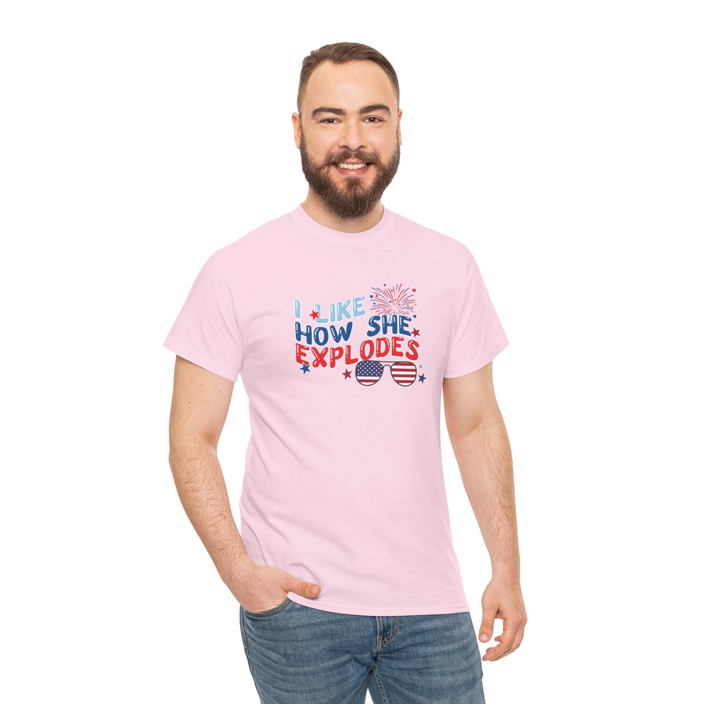 Exploding 4th of July Unisex Heavy Cotton Tee