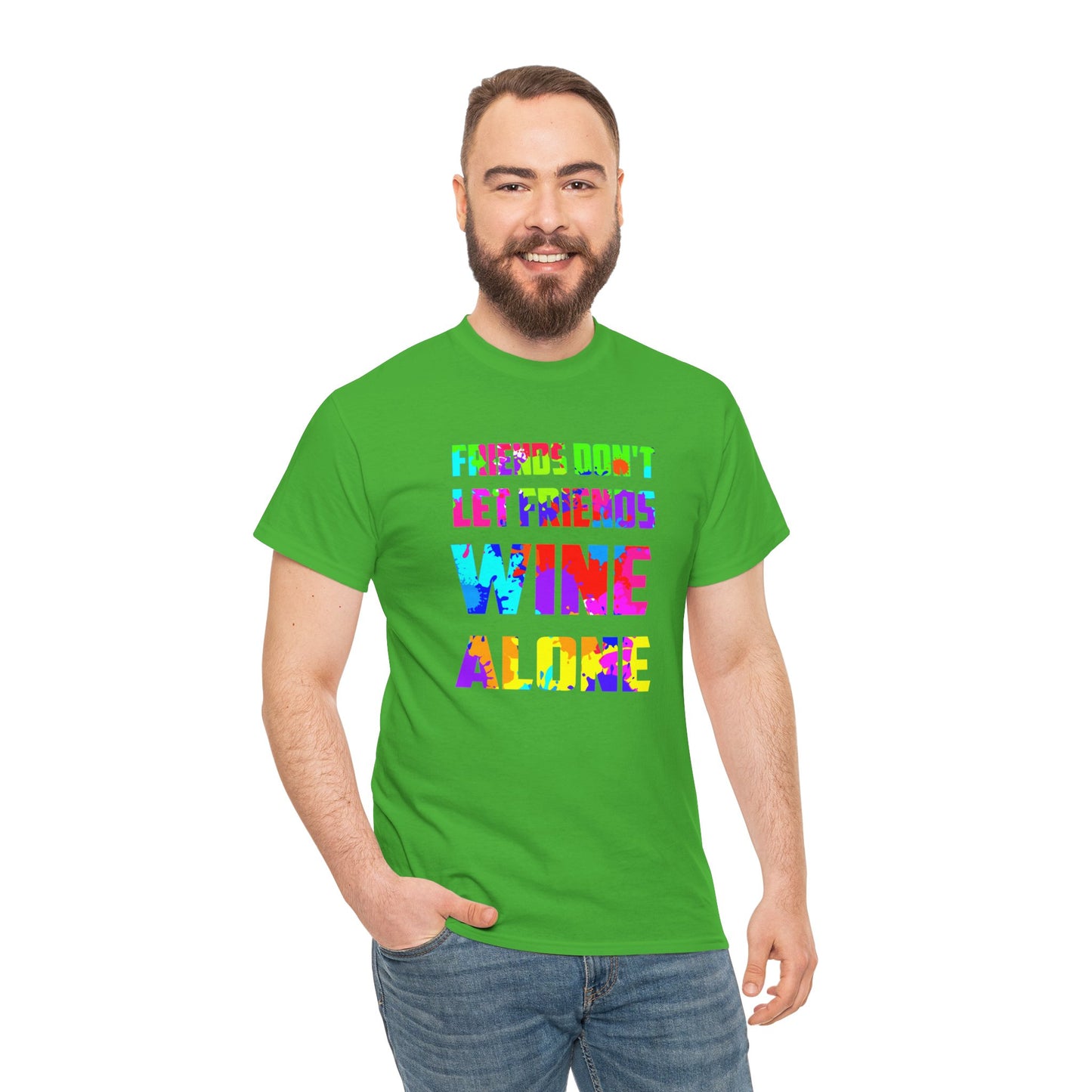 Wine Alone Unisex Heavy Cotton Tee