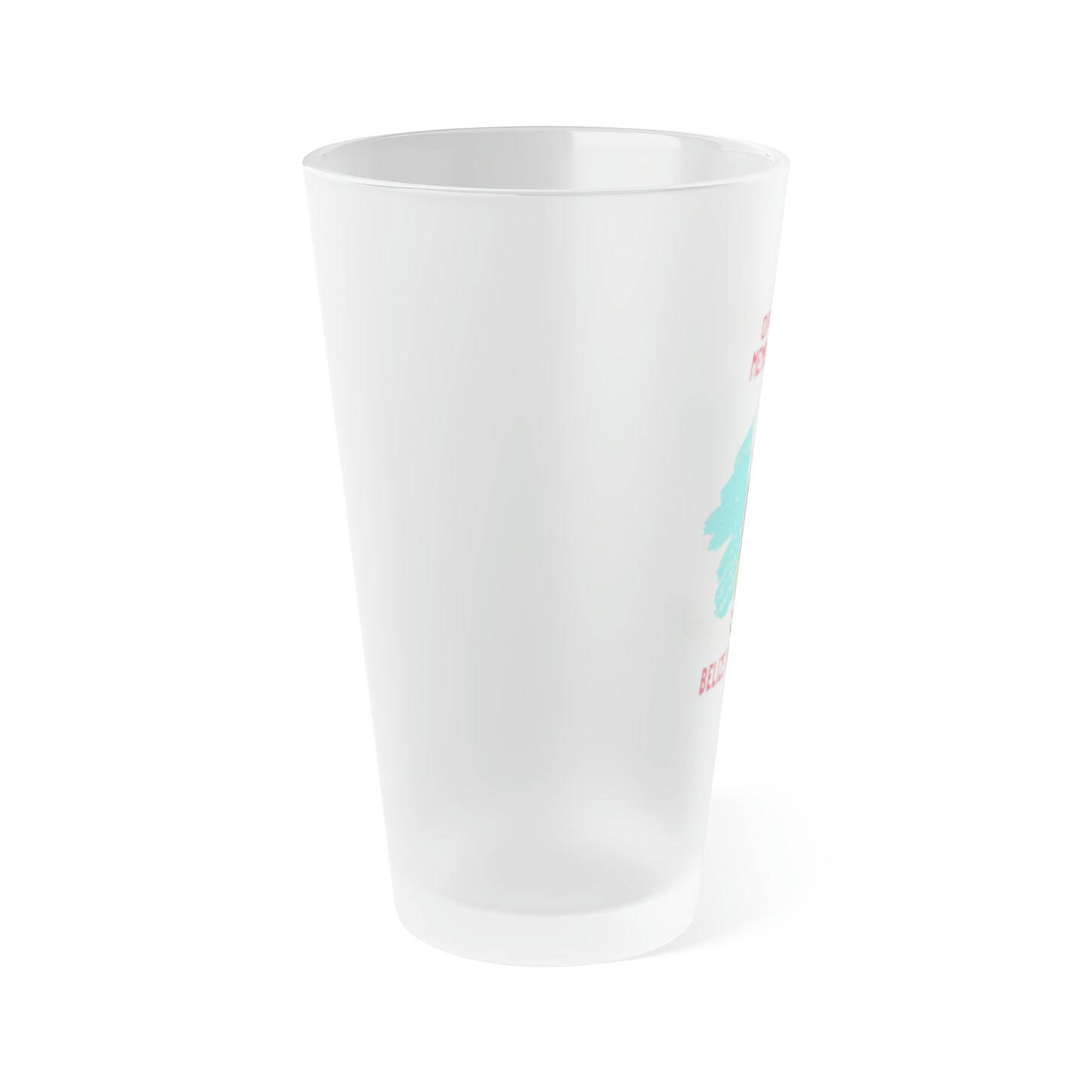 Belize Drinking Team Frosted Pint Glass, 16oz