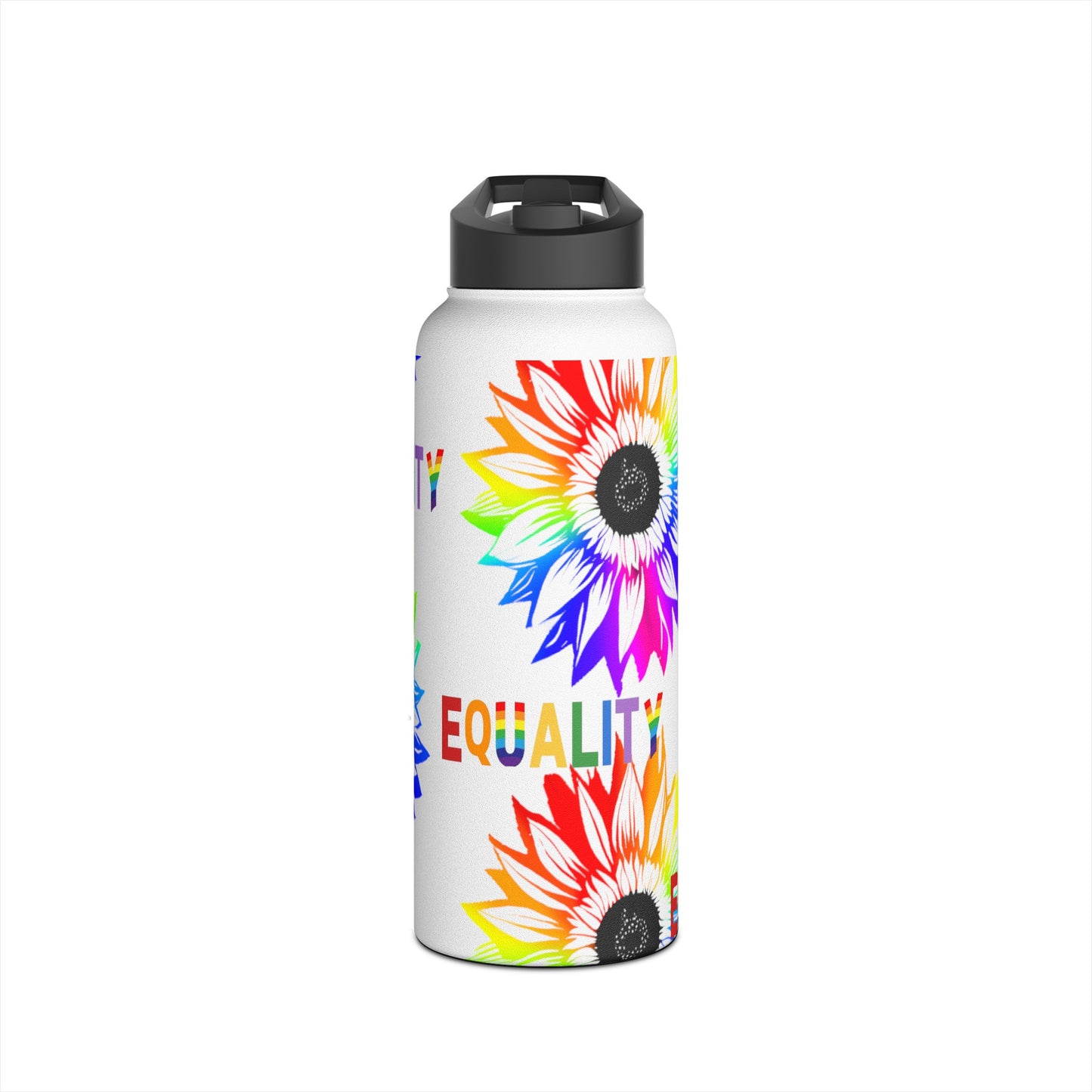 Equality Sunflower Stainless Steel Water Bottle, Standard Lid
