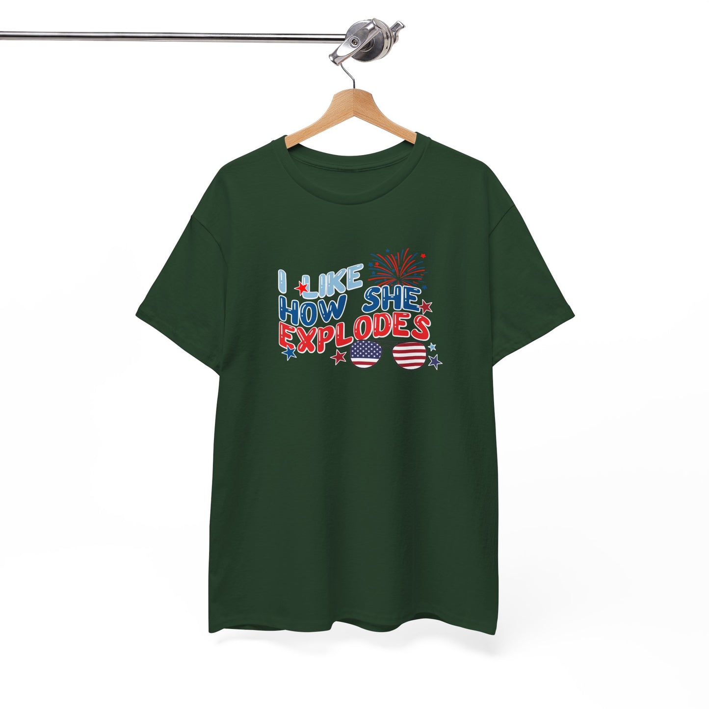 Exploding 4th of July Unisex Heavy Cotton Tee