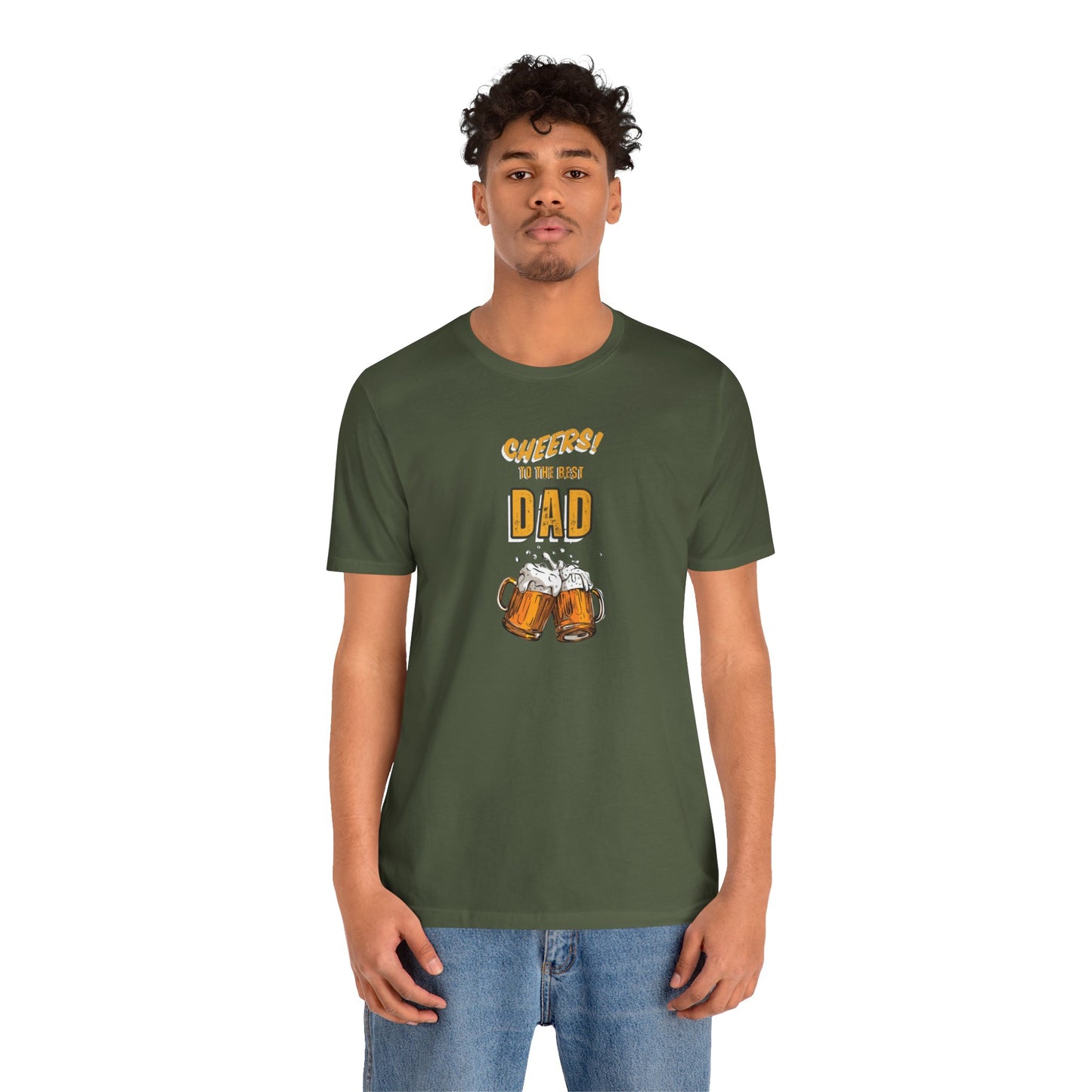Cheers to the Best Dad Unisex Jersey Short Sleeve Tee