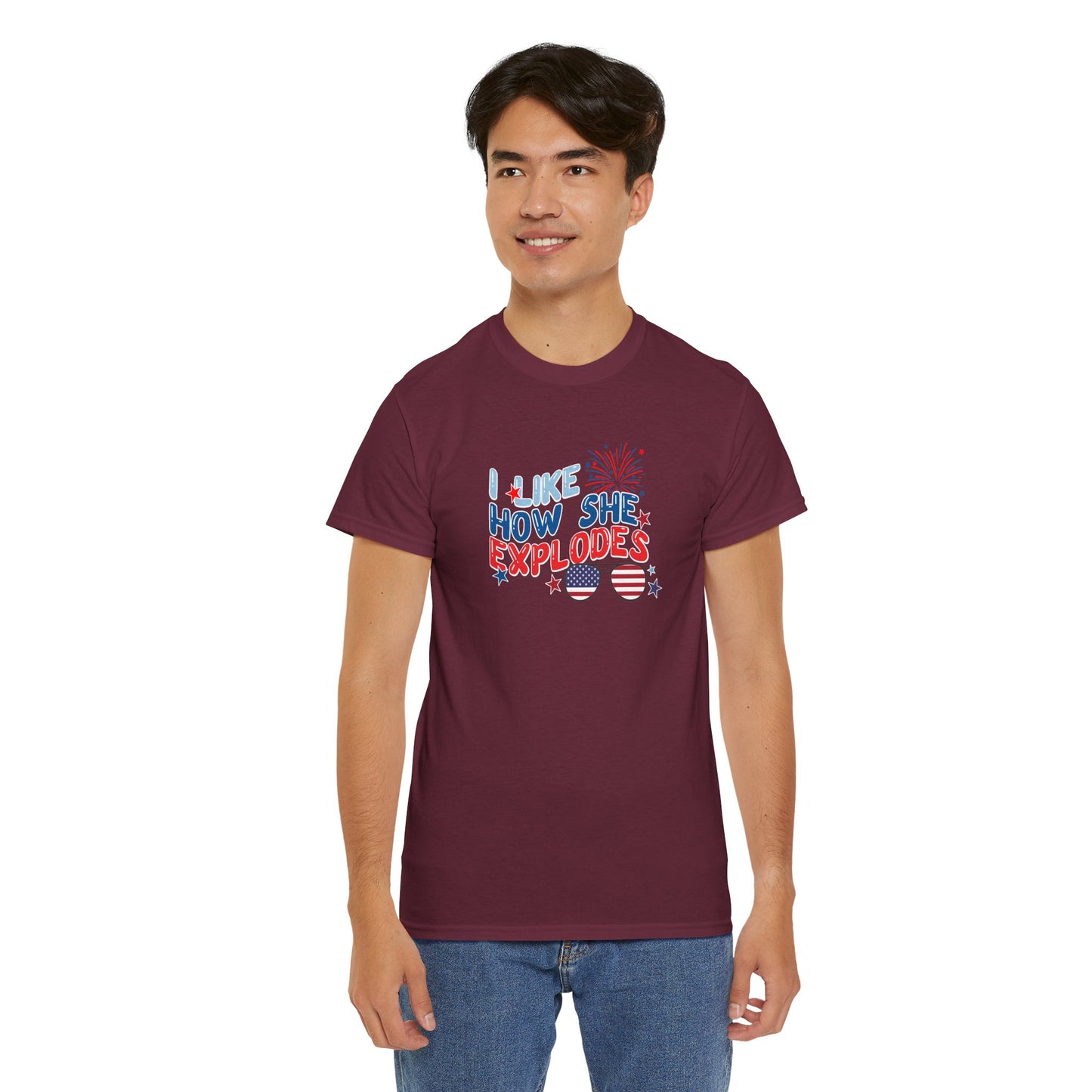 Exploding 4th of July Unisex Heavy Cotton Tee