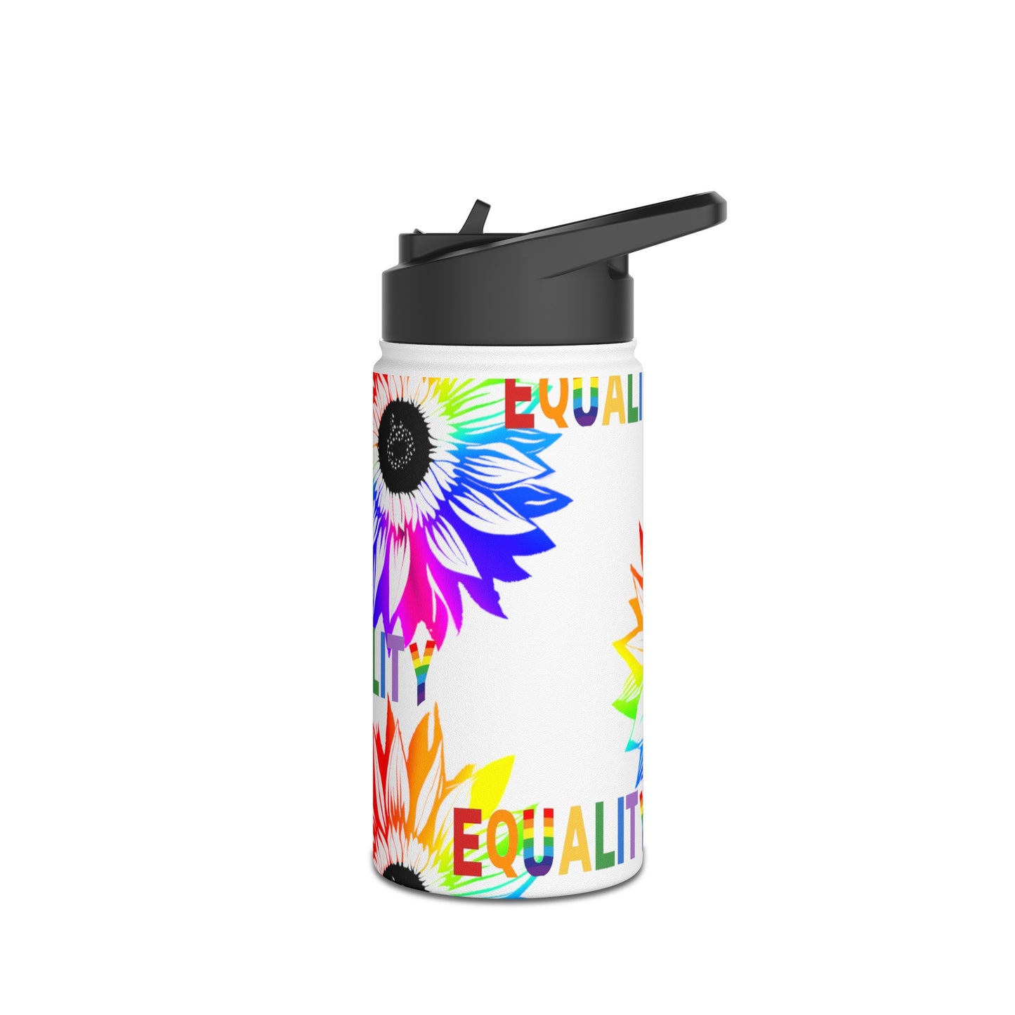 Equality Sunflower Stainless Steel Water Bottle, Standard Lid