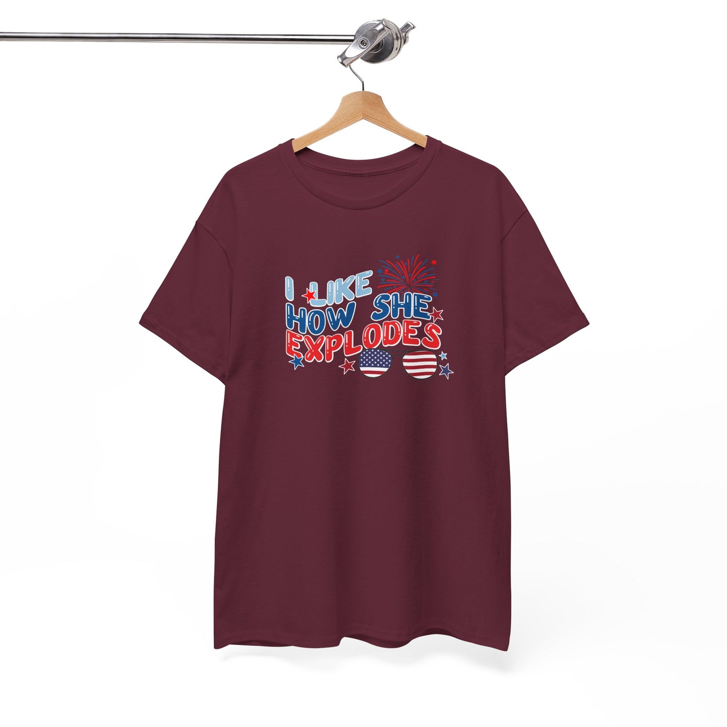 Exploding 4th of July Unisex Heavy Cotton Tee