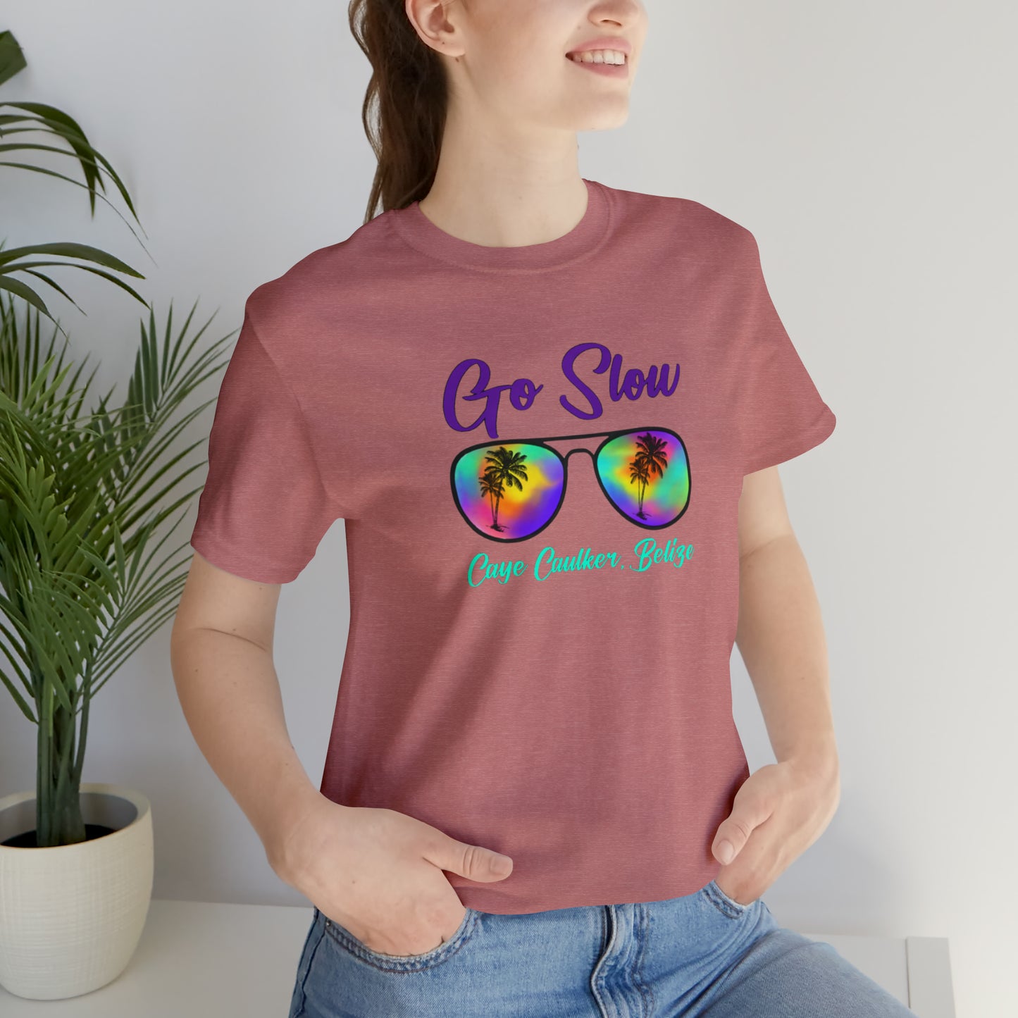 Unisex  Go Slow Purple Short Sleeve Tee