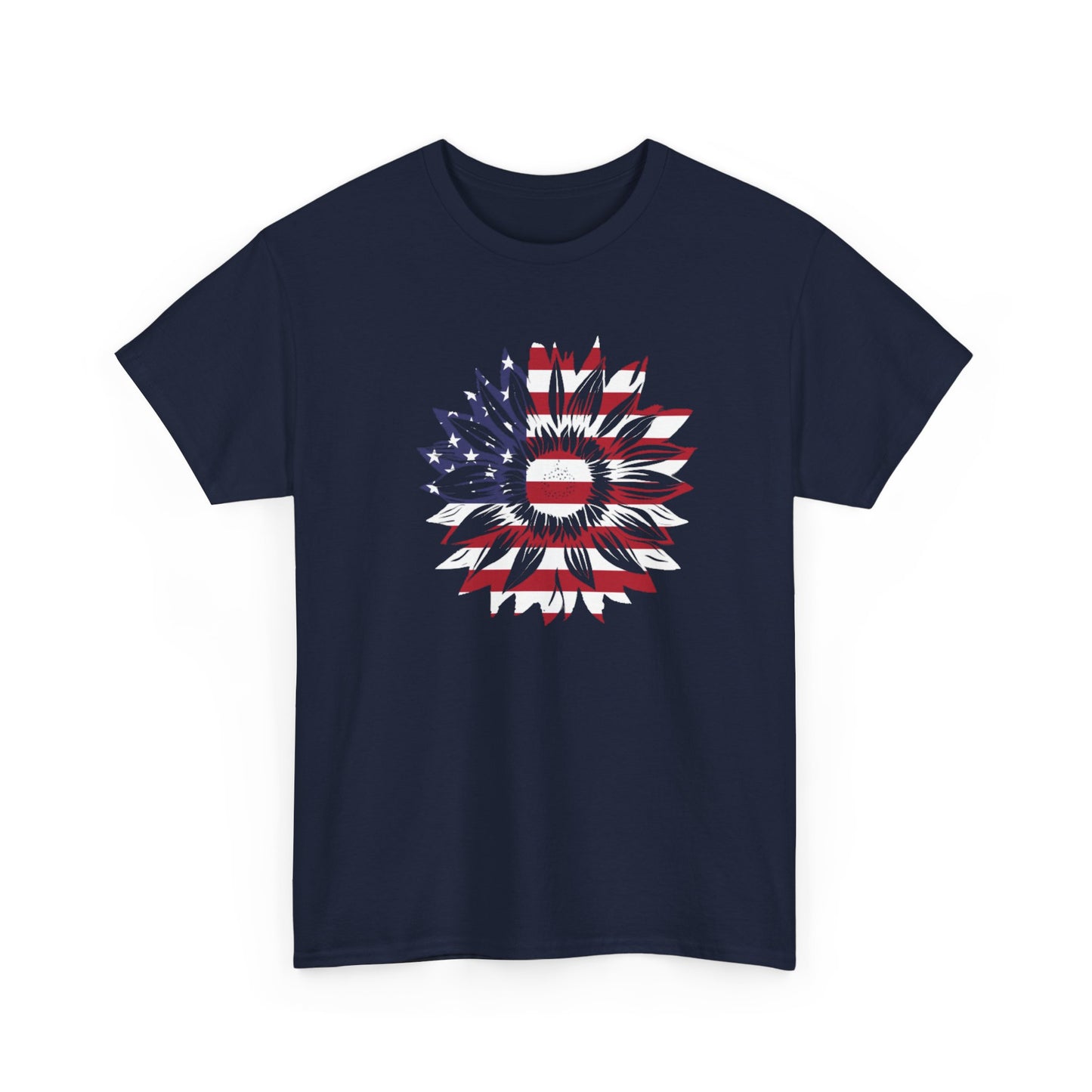 Patriotic Sunflower Unisex Heavy Cotton Tee