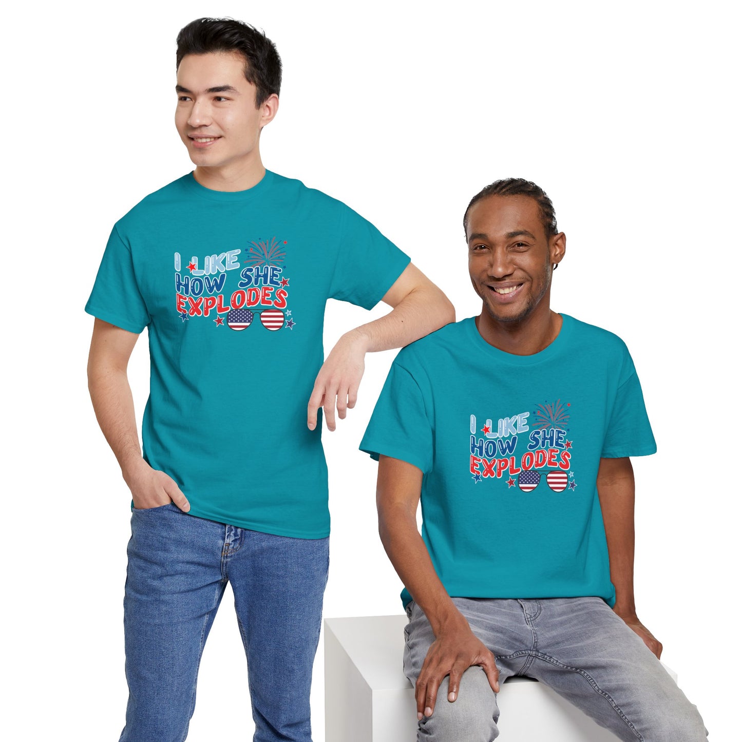 Exploding 4th of July Unisex Heavy Cotton Tee