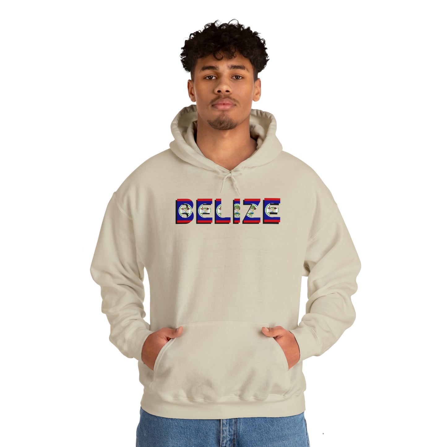 Belize flag Unisex Heavy Blend™ Hooded Sweatshirt