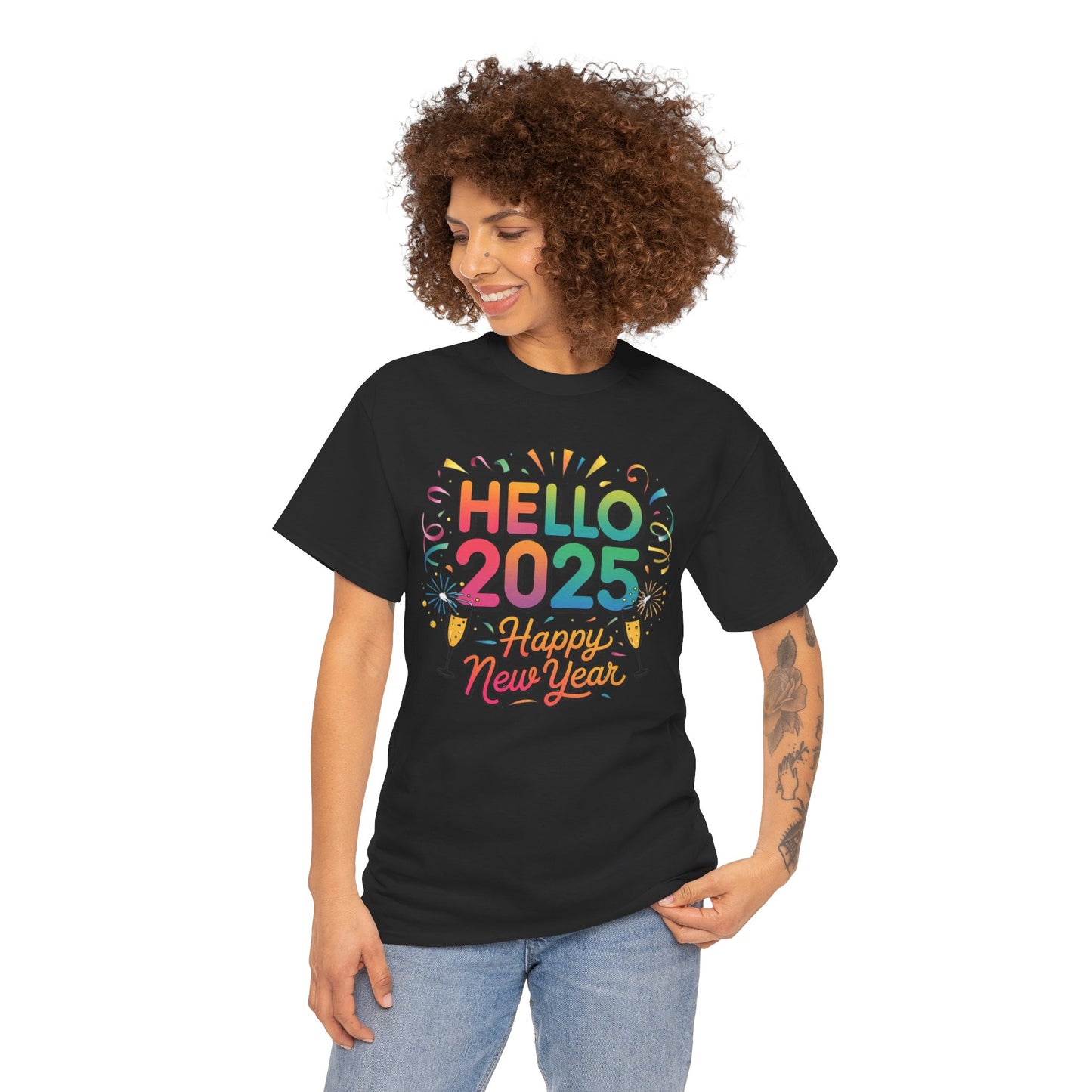 Colorful Happy New Year Cotton Tee
