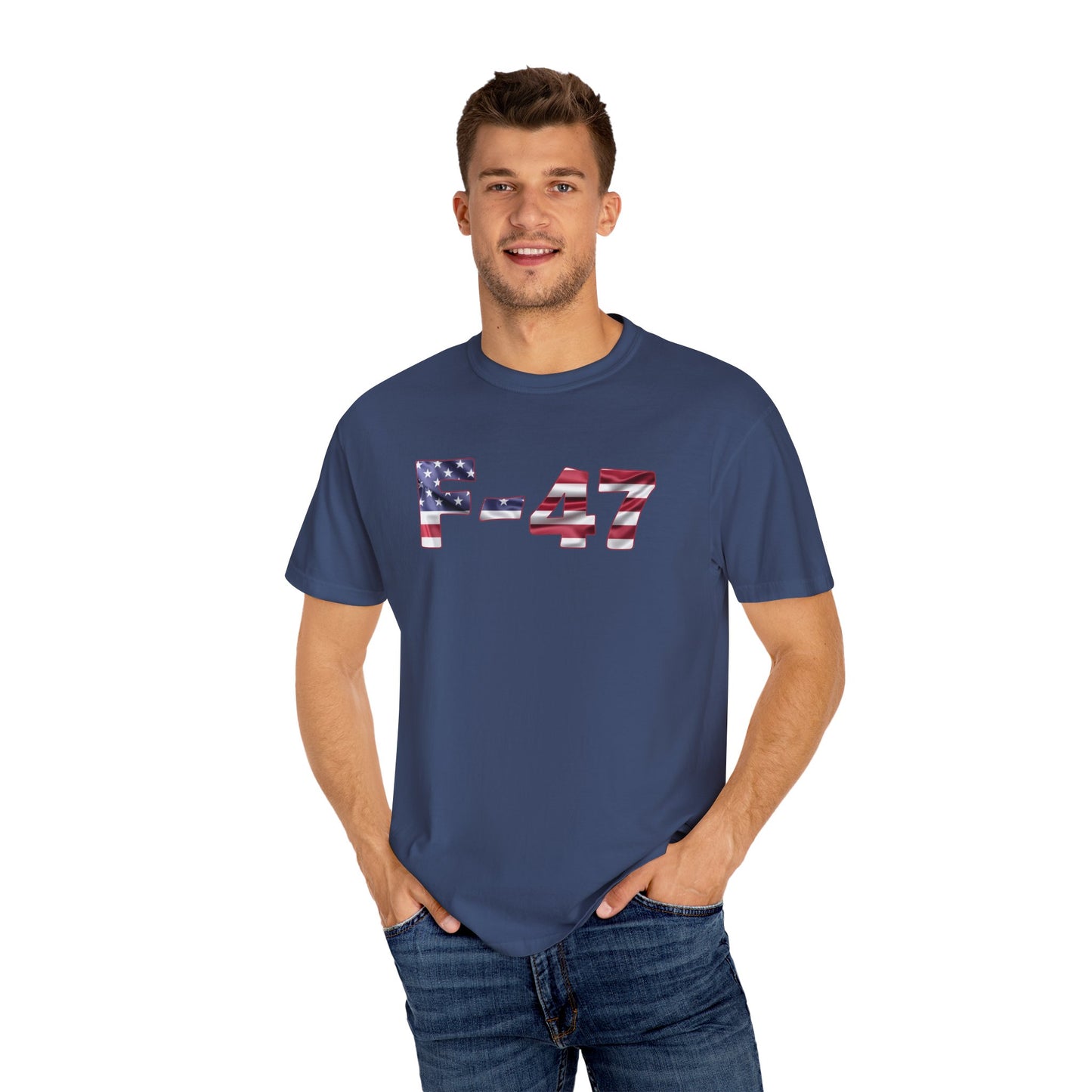 F-47 American Flag Unisex Garment-Dyed T-Shirt
